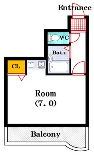 ウエルネス上本町【6階】の間取り