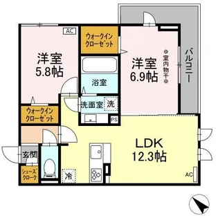 ビューテラス【3階】の間取り