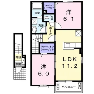 広島県福山市沼隈町大字草深【アパート】の間取り