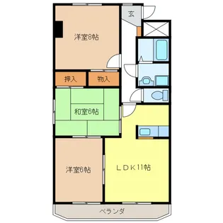 岐阜県岐阜市江添2【マンション】の間取り