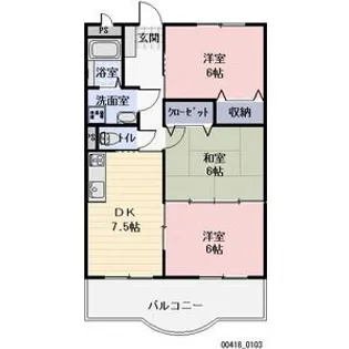 サウスヒルズB【2階】の間取り