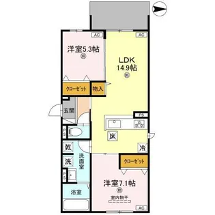 大阪府寝屋川市香里新町【アパート】の間取り
