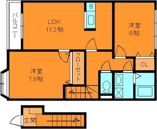 アンソレイユコージー【2階】の間取り
