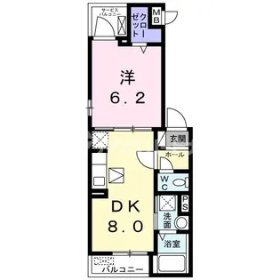 サニークレメント天王台【1階】の間取り