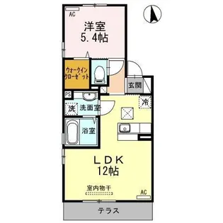 クレセントI【1階】の間取り