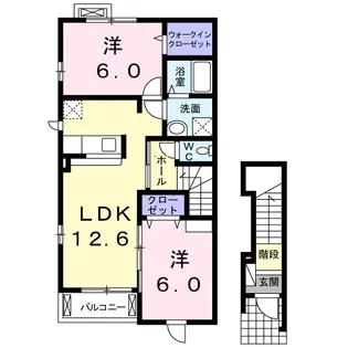 茨城県那珂市菅谷【アパート】の間取り