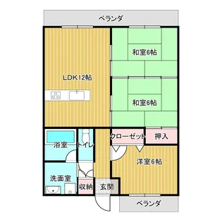 ピアファーレ健軍【2階】の間取り