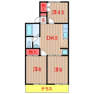 ソワサント福田【1階】の間取り