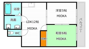 2LDKの間取り画像