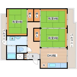 鹿野ハイツ【4階】の間取り