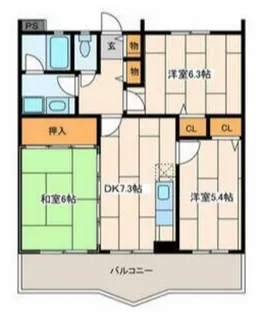 神奈川県相模原市中央区東淵野辺5【マンション】の間取り