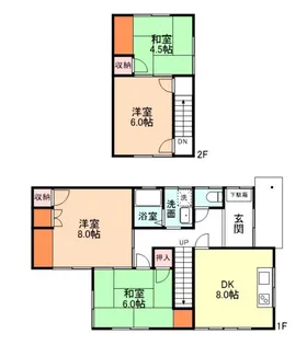 富山県富山市新金代1【一戸建】の間取り