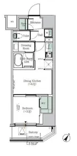 ONE ROOF RESIDENCE KIBA EAST【8階】の間取り