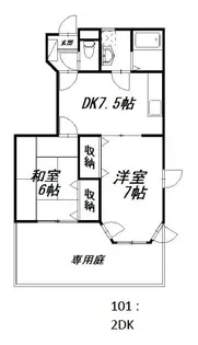 VILLA AMITY D【1階】の間取り