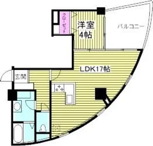クリスタルタワー【4階】の間取り