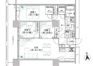 ザ・パークタワー東京サウス【16階】の間取り