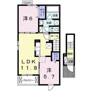 プラシードII【2階】の間取り