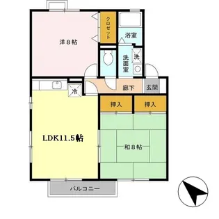 21番館B棟【2階】の間取り