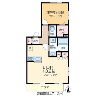 エスポワール【1階】の間取り