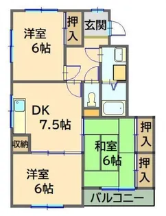 マンションブライトA【2階】の間取り