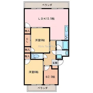 エクシア西条大町【1階】の間取り