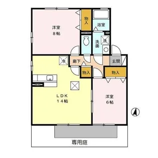 グリーンビレッジ B棟【1階】の間取り