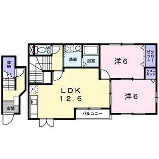 ラ フルール壱番館【2階】の間取り