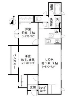 シェ・ブラン谷中【1階】の間取り