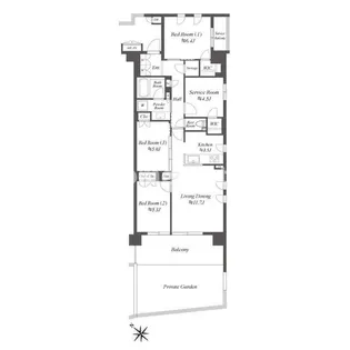 ザ・ケンジントン・レジデンス横濱片倉【1階】の間取り