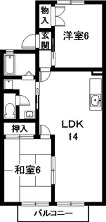 ベルデュール歌里【2階】の間取り