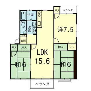 平成ウッディヴィラ 1棟【3階】の間取り