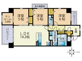 テラパカータ姪浜【7階】の間取り