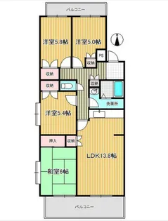 春花園五番館【1階】の間取り