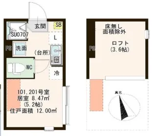 ノーブル平井レジデンス【1階】の間取り