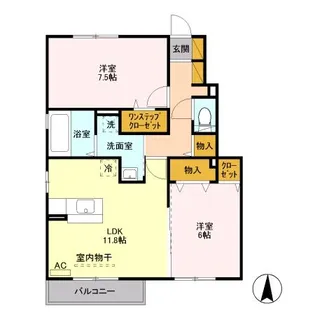ハーベストコート B【1階】の間取り