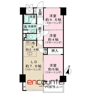 ハイホーム市ヶ谷【7階】の間取り