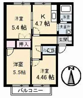 フレグランスMUKAI【1階】の間取り