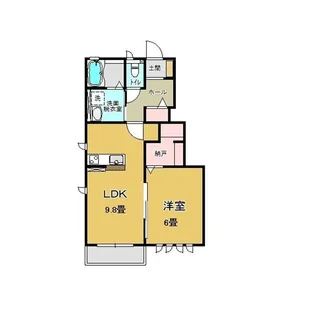 スマートハイツF【1階】の間取り