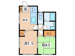 第1秦ハイツ【2階】の間取り