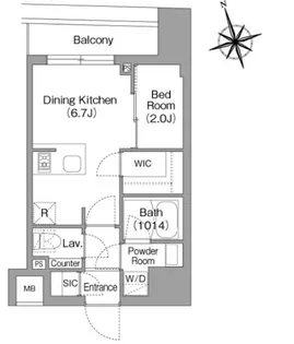 コンフォリア・リヴ八丁堀【4階】の間取り