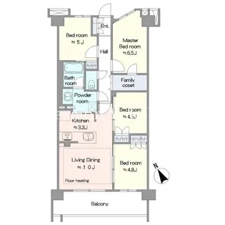 レーベン横浜山手 ONE WARD COURT【7階】の間取り