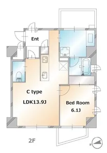 ドミールDuo自由が丘【2階】の間取り