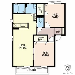 シャーメゾン ソフィア B【1階】の間取り