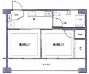 河田町ローヤルマンション【5階】の間取り