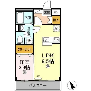 グランドゥール 渡【1階】の間取り