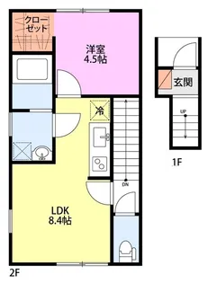 リバレイン小新西デュオ【2階】の間取り