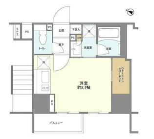 ピアース麻布十番【7階】の間取り