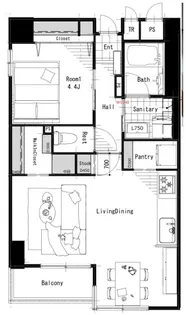 グランピア中央【4階】の間取り
