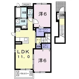 リアンI【2階】の間取り