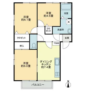 フォブール南屋島A【2階】の間取り